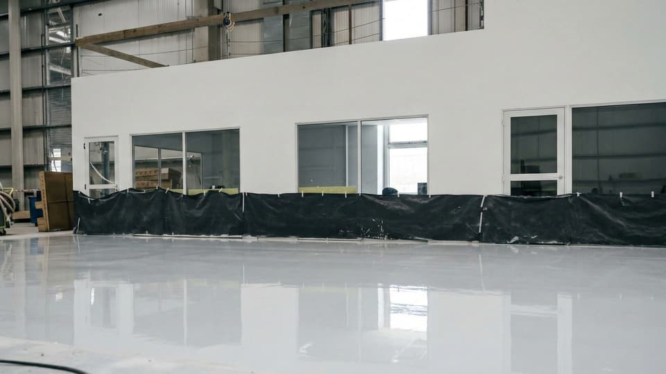 Piso autonivelante epoxi con terminación monolítica aplicado por Comar Pinturas